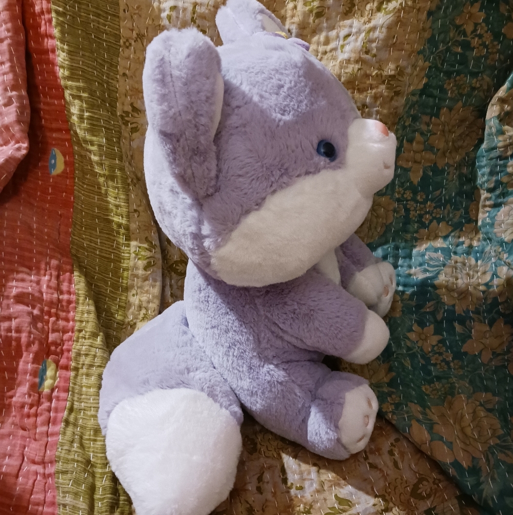 Rumi Life Kawaii Japan Miniso Sitting Plush Fox 14 inches - Purple - Picture 3 of 4